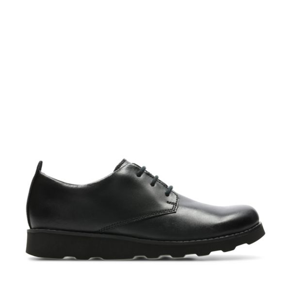 Clarks Boys Crown London School Shoes Black | CA-8579026